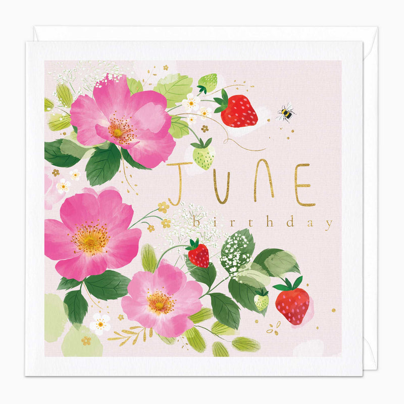 Greeting Card - G053 - June Birth Flower Card - June Birth Flower Card - Whistlefish