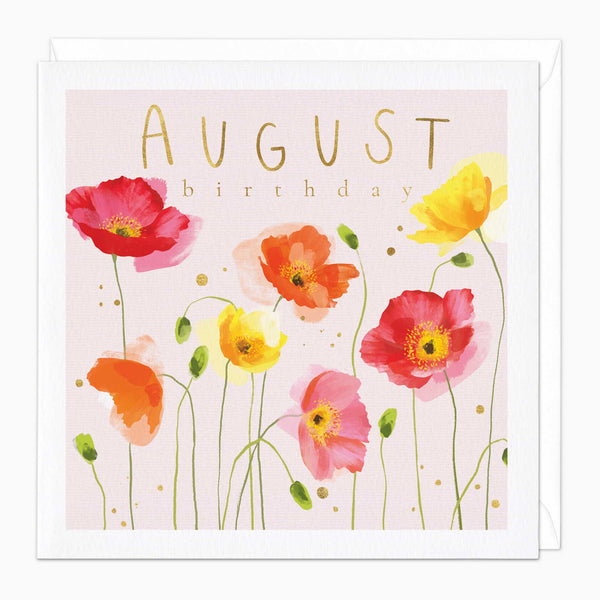 Greeting Card - G055 - August Birth Flower Card - August Birth Flower Card - Whistlefish