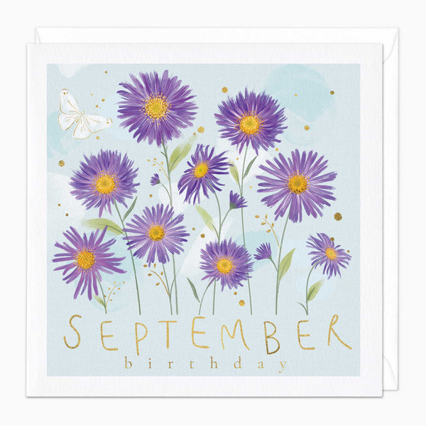 Greeting Card - G056 - September Birth Flower Card - September Birth Flower Card - Whistlefish