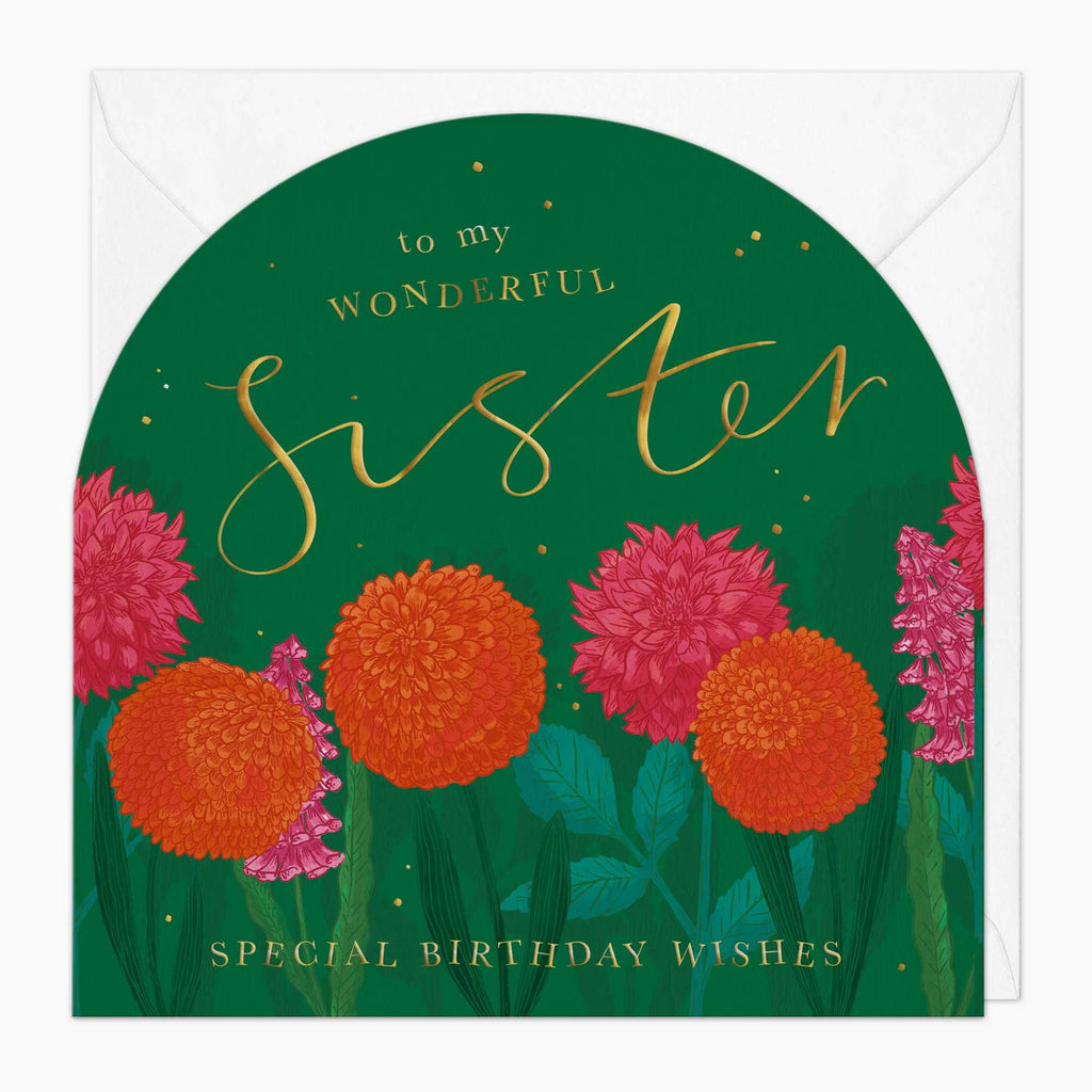 Greeting Card-G060 - Wonderful Sister Birthday Arch Card-Whistlefish