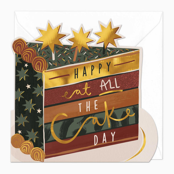 Greeting Card-G070 - Eat All The Cake Birthday Card-Whistlefish