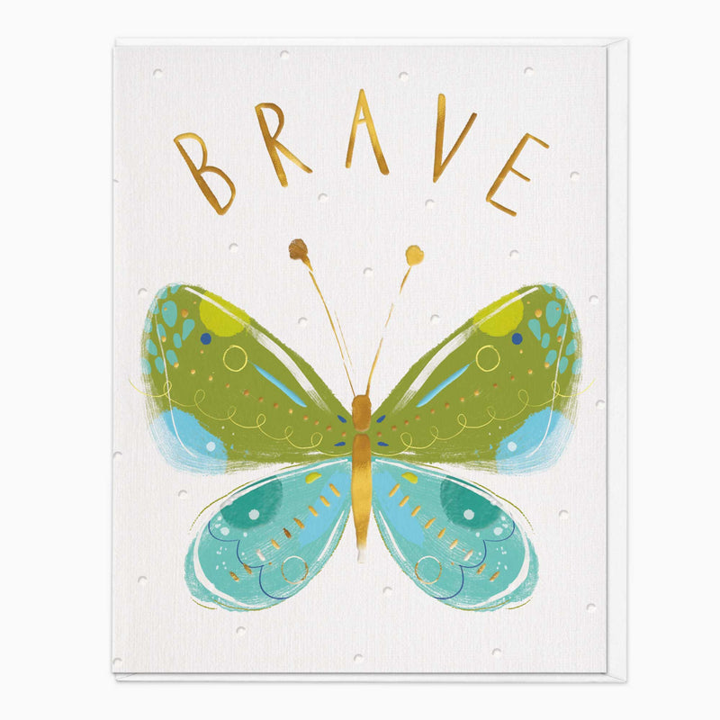 Greeting Card - G081 - Thoughtful Butterfly Brave Card - Thoughtful Butterfly Brave Card - Whistlefish