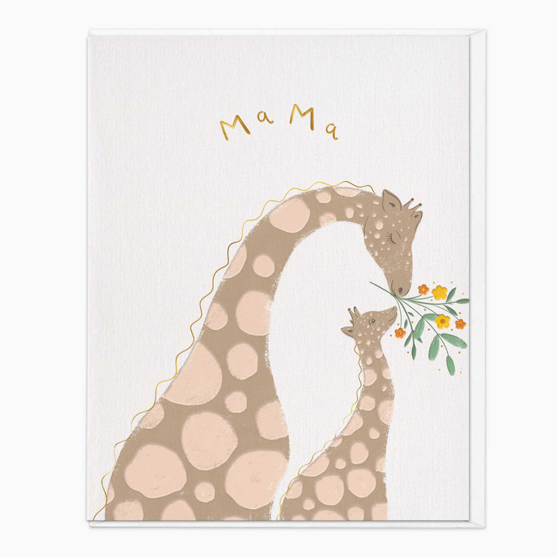 Greeting Card - G083 - Thoughtful Giraffe Mum Card - Thoughtful Giraffe Mum Card - Whistlefish