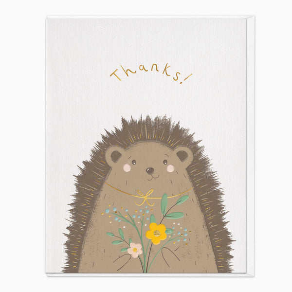 Greeting Card - G084 - Thoughtful Hedgehog Thank You Card - Thoughtful Hedgehog Thank You Card - Whistlefish