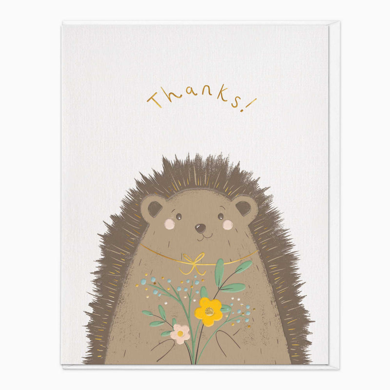 Greeting Card - G084 - Thoughtful Hedgehog Thank You Card - Thoughtful Hedgehog Thank You Card - Whistlefish