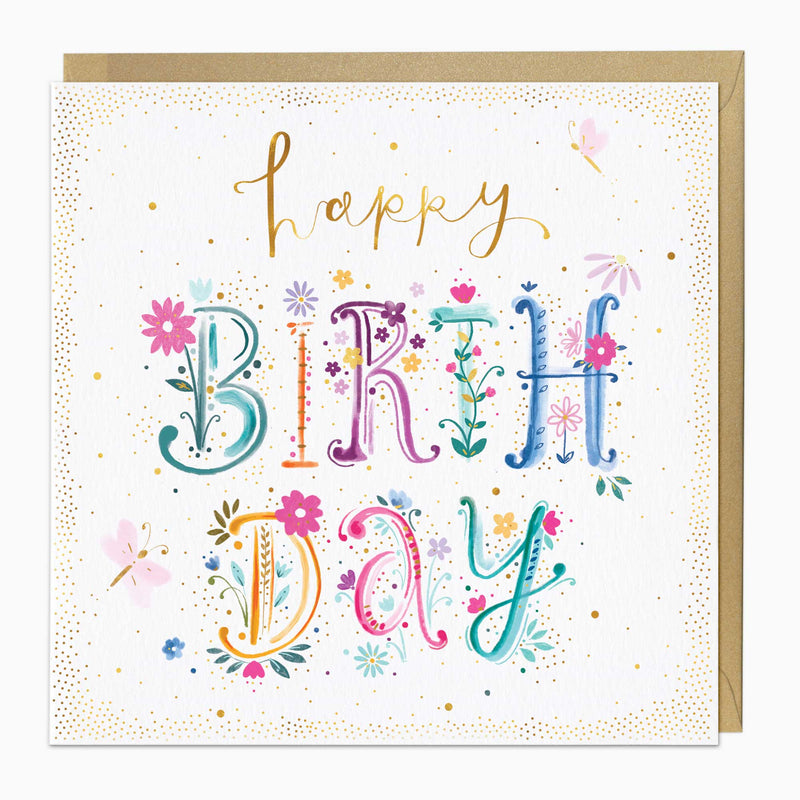 Greeting Card - G090 - Quirky Birthday Floral Card - Quirky Birthday Floral Card - Whistlefish