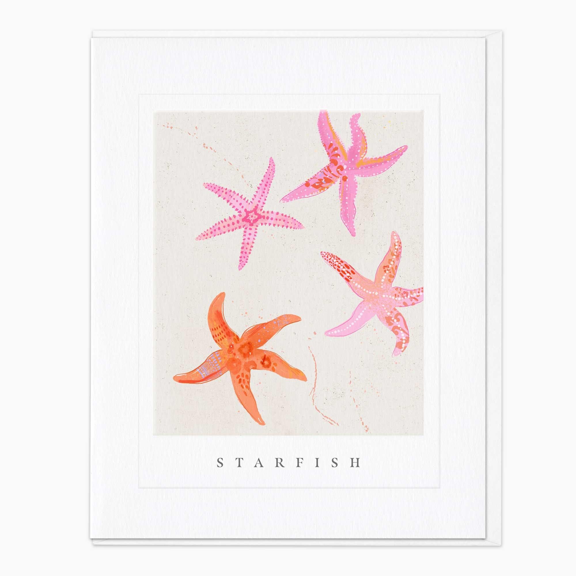 Greeting Card-G097 - Seagrass Starfish Art Card-Whistlefish