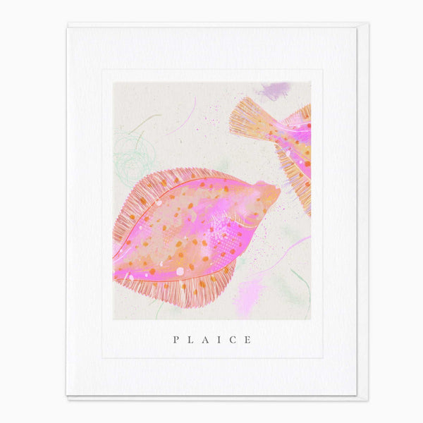 Greeting Card-G101 - Seagrass Plaice Art Card-Whistlefish