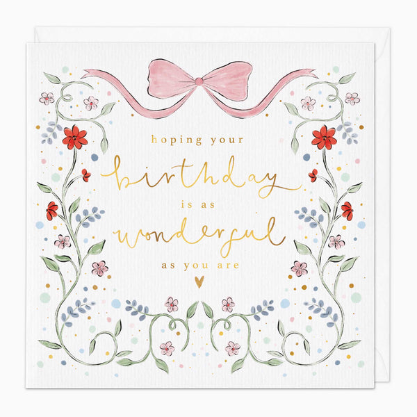 Greeting Card - G108 - Floral Message Birthday Card - Floral Message Birthday Card - Whistlefish