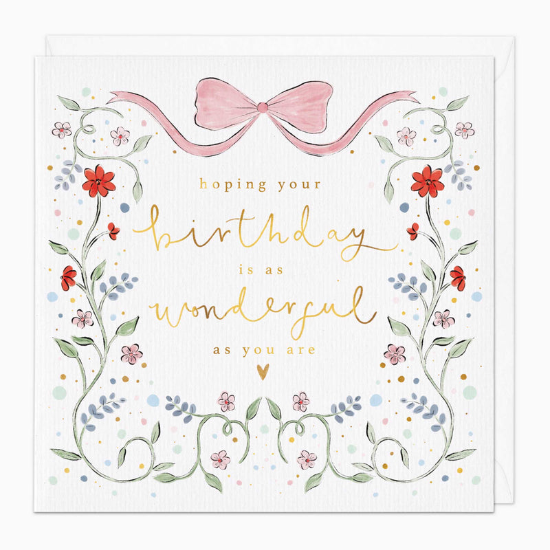 Greeting Card - G108 - Floral Message Birthday Card - Floral Message Birthday Card - Whistlefish