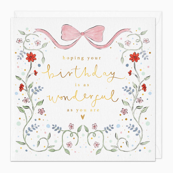 Greeting Card-G108 - Floral Message Birthday Card-Whistlefish