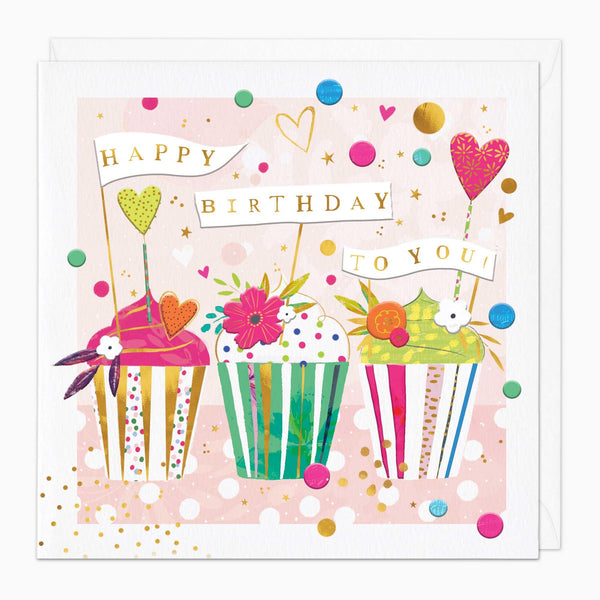 Greeting Card-G111 - Happy Birthday Cupcake Card-Whistlefish