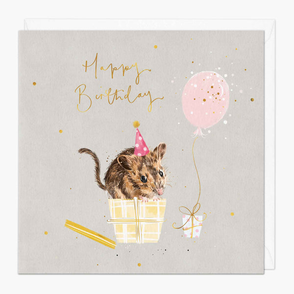 Greeting Card-G127 - Party Mouse Birthday Card-Whistlefish