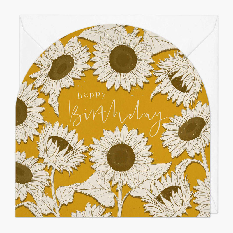 Greeting Card-G130 - Sunflower Birthday Arch Card-Whistlefish