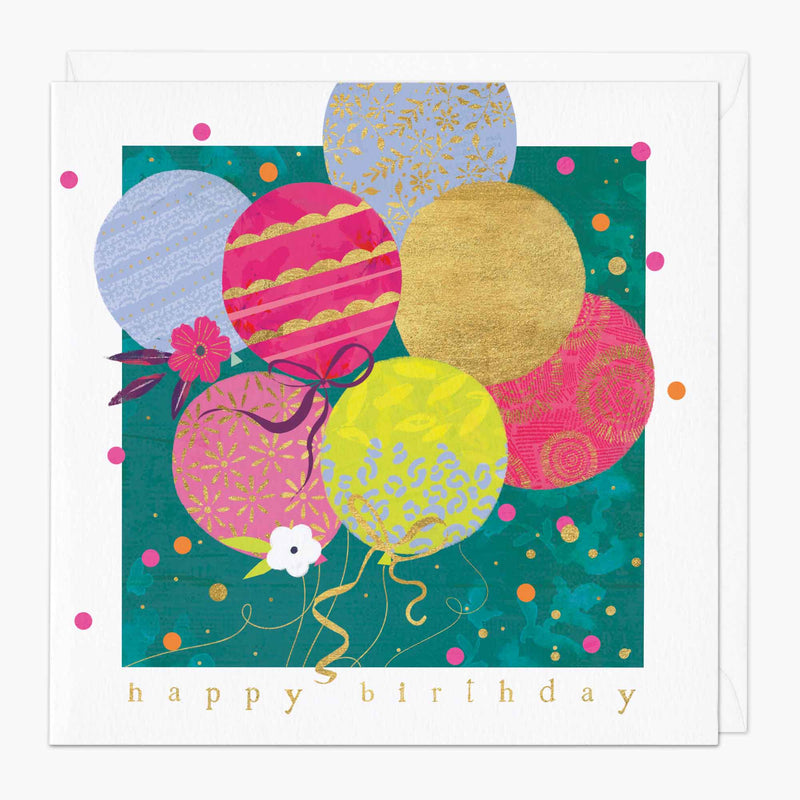 Greeting Card - G132 - Party Balloons Birthday Card - Party Balloons Birthday Card - Whistlefish