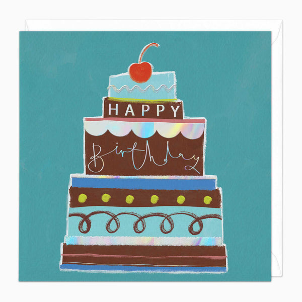 Greeting Card-G140 - Cherry Birthday Cake Arch Card-Whistlefish