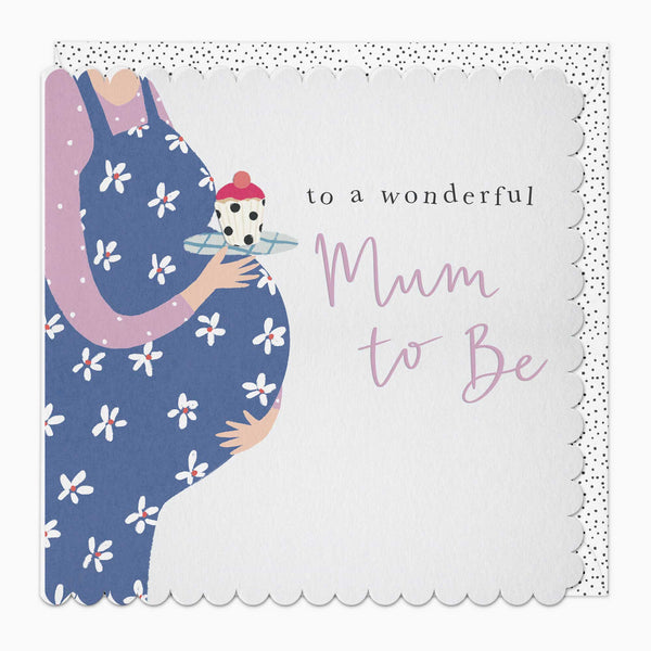 Greeting Card-G143 - Wonderful Mum To Be Scalloped Card-Whistlefish