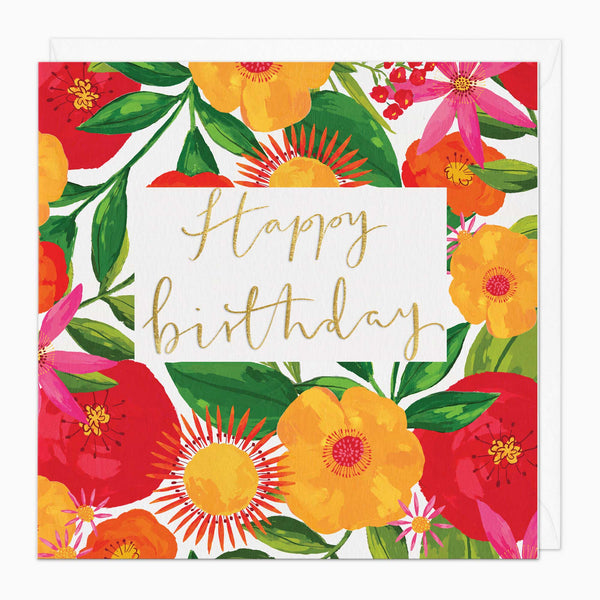 Greeting Card-G147 - Floral Garden Birthday Card-Whistlefish