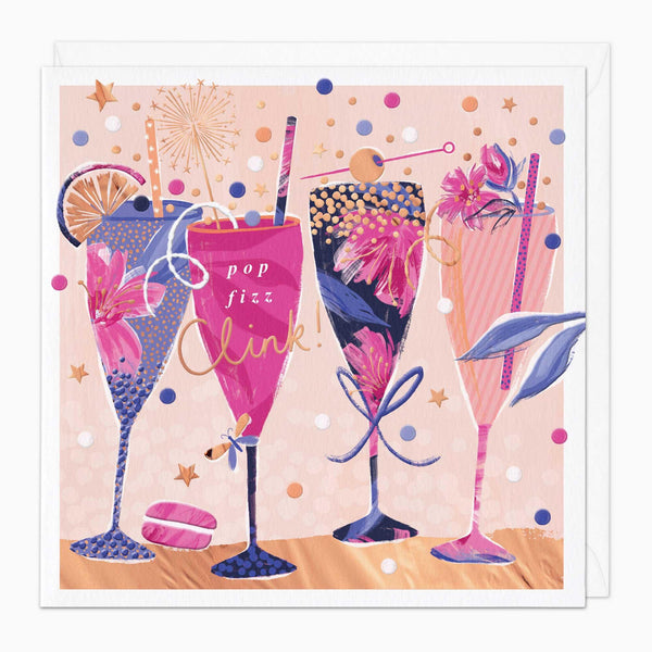 Greeting Card-G187 - Pop Fizz Clink Birthday Card-Whistlefish