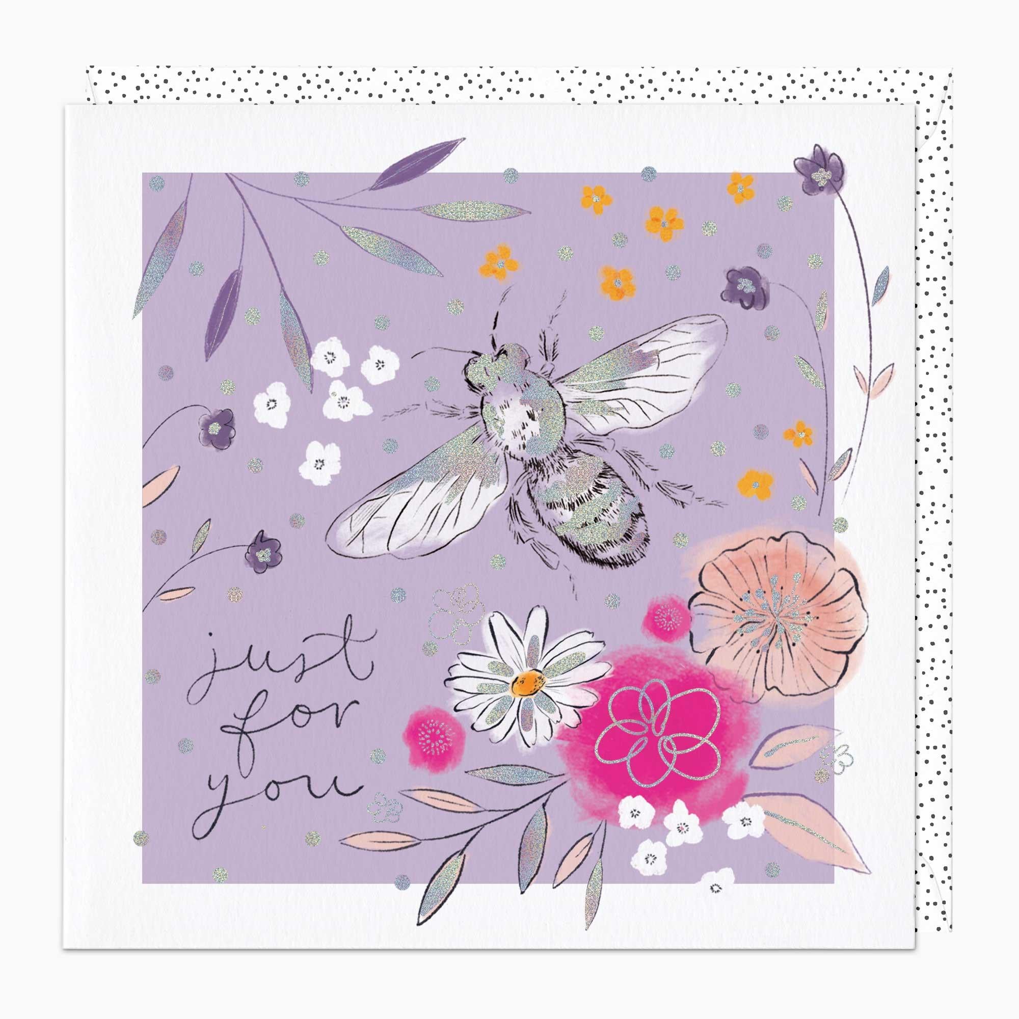 Greeting Card-G190 - Just For You Bee Card-Whistlefish