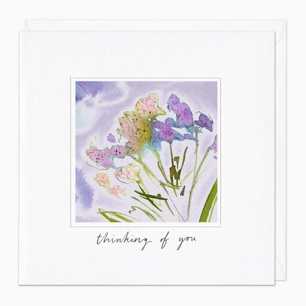 Greeting Card-G194 - Inky Lilac Floral Thinking of You Card-Whistlefish
