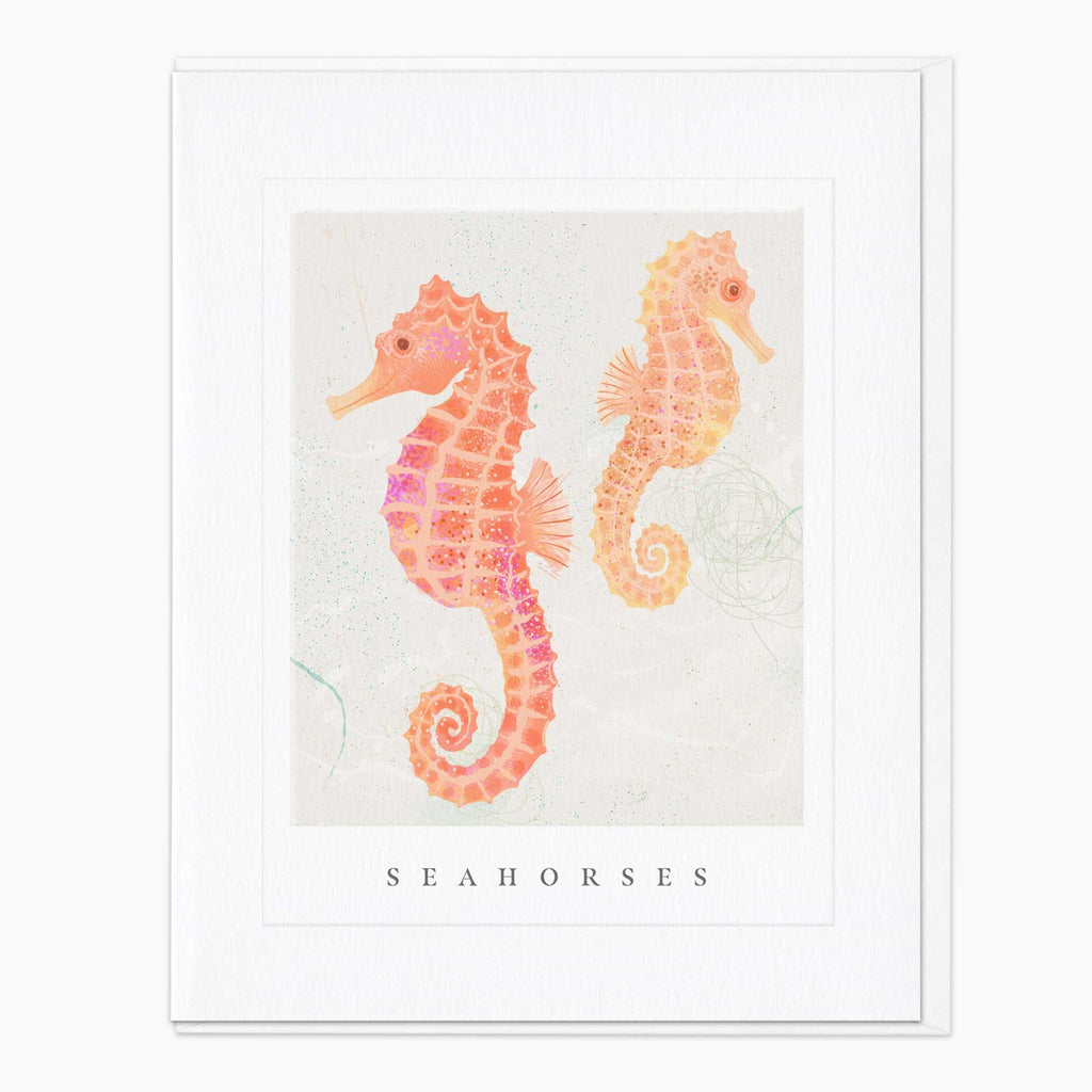 Greeting Card-G203 - Seagrass Seahorses Art Card-Whistlefish