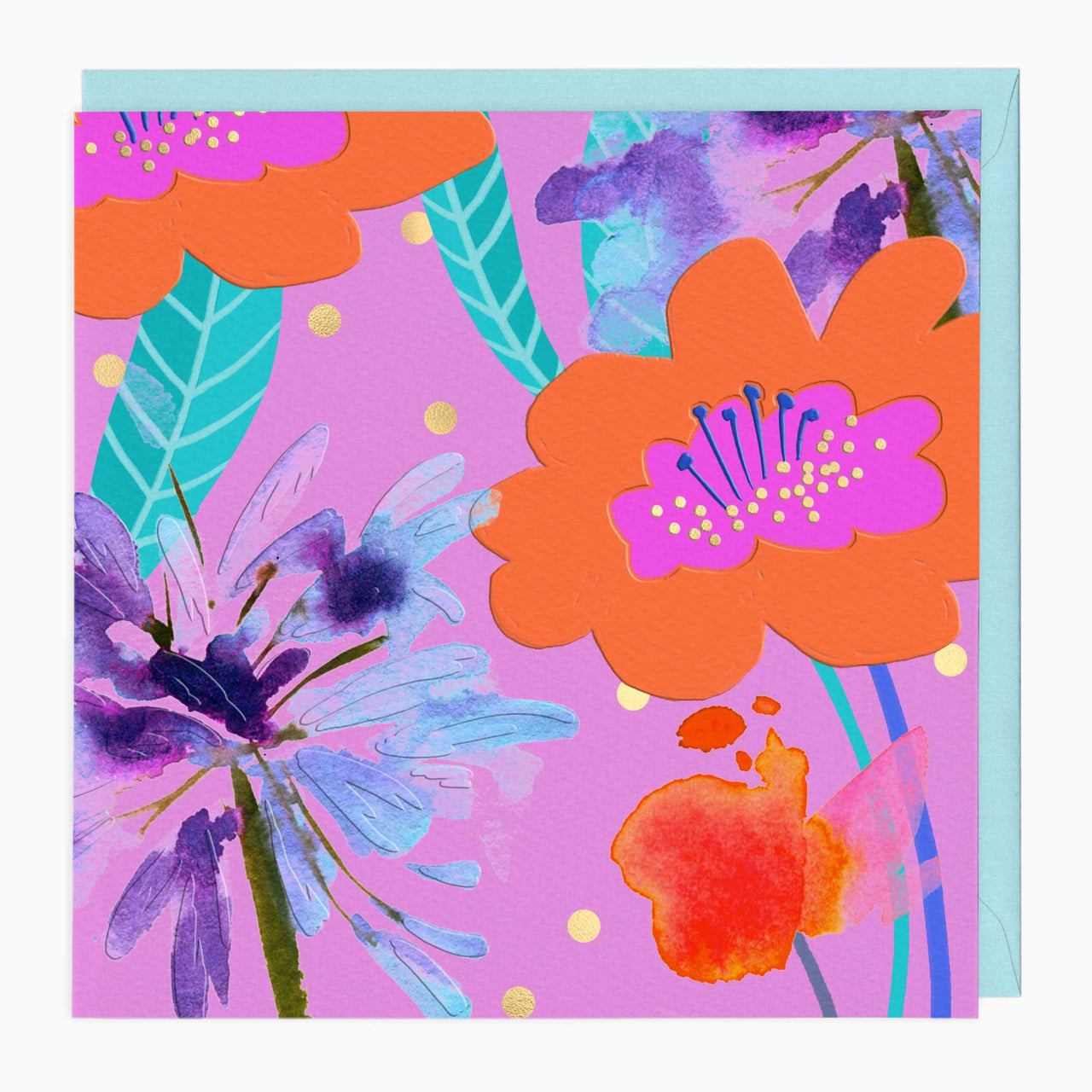 Greeting Card-G267 - Modern Floral Poppy Art Card-Whistlefish