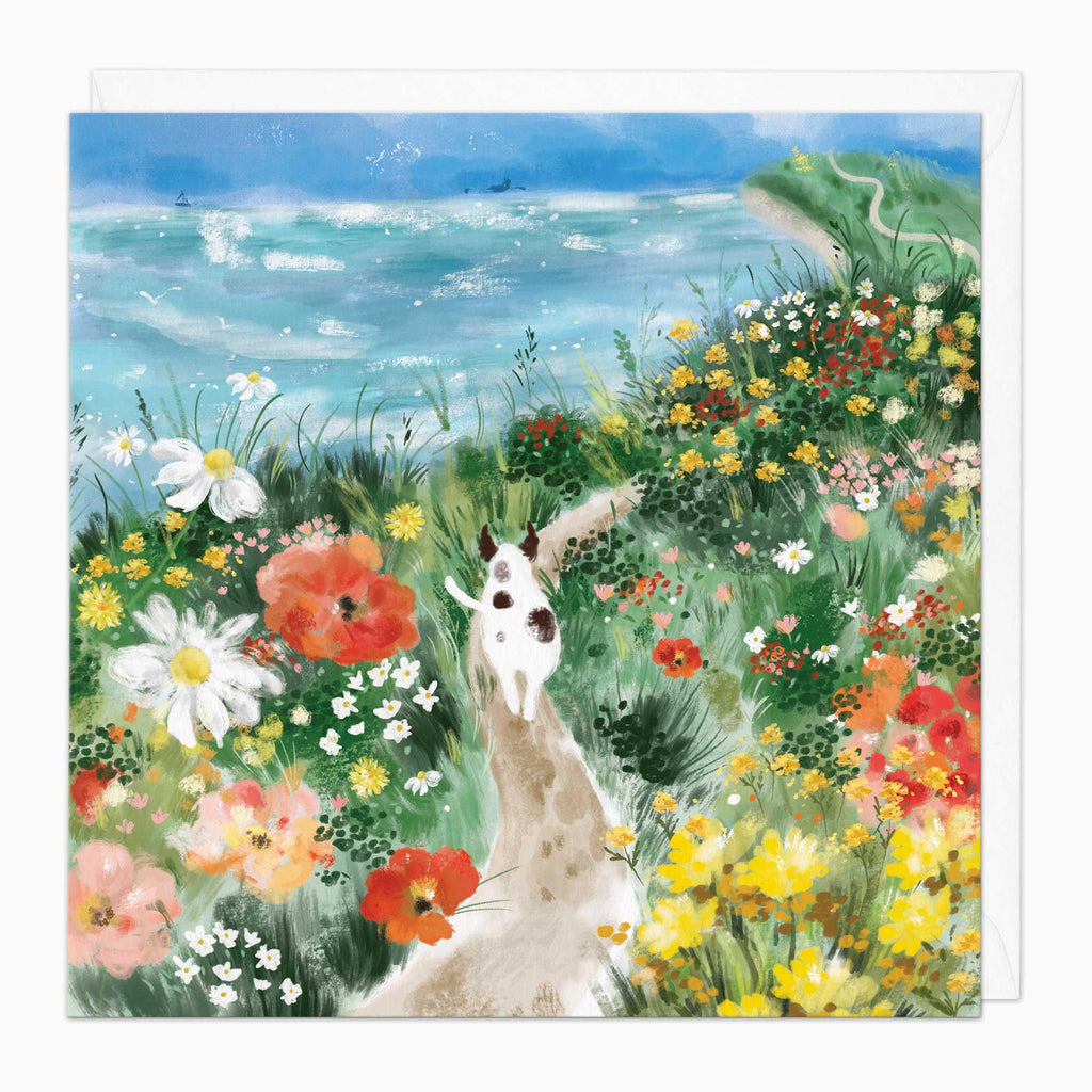 Greeting Card-G273 - Coastal Tale Cliff Top Art Card-Whistlefish