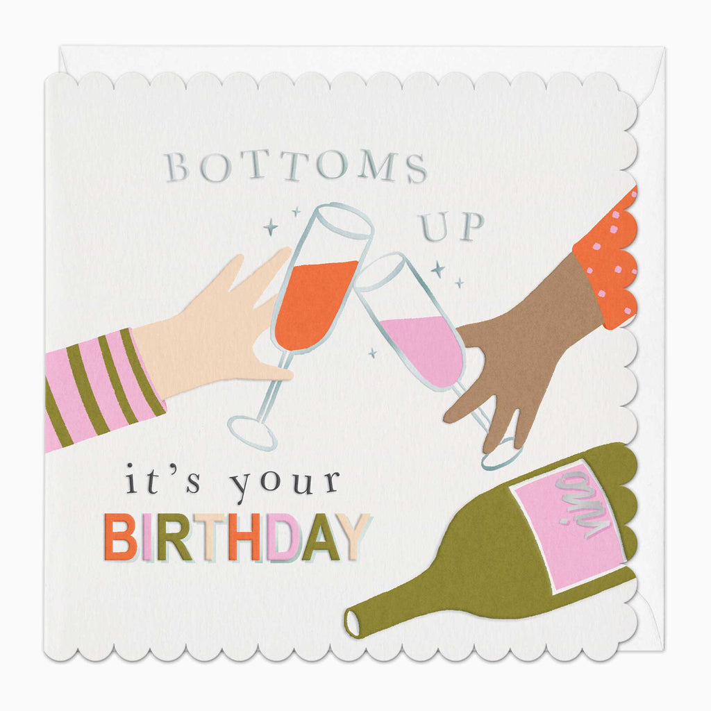 Greeting Card-G301 - Bottoms Up Birthday Card-Whistlefish