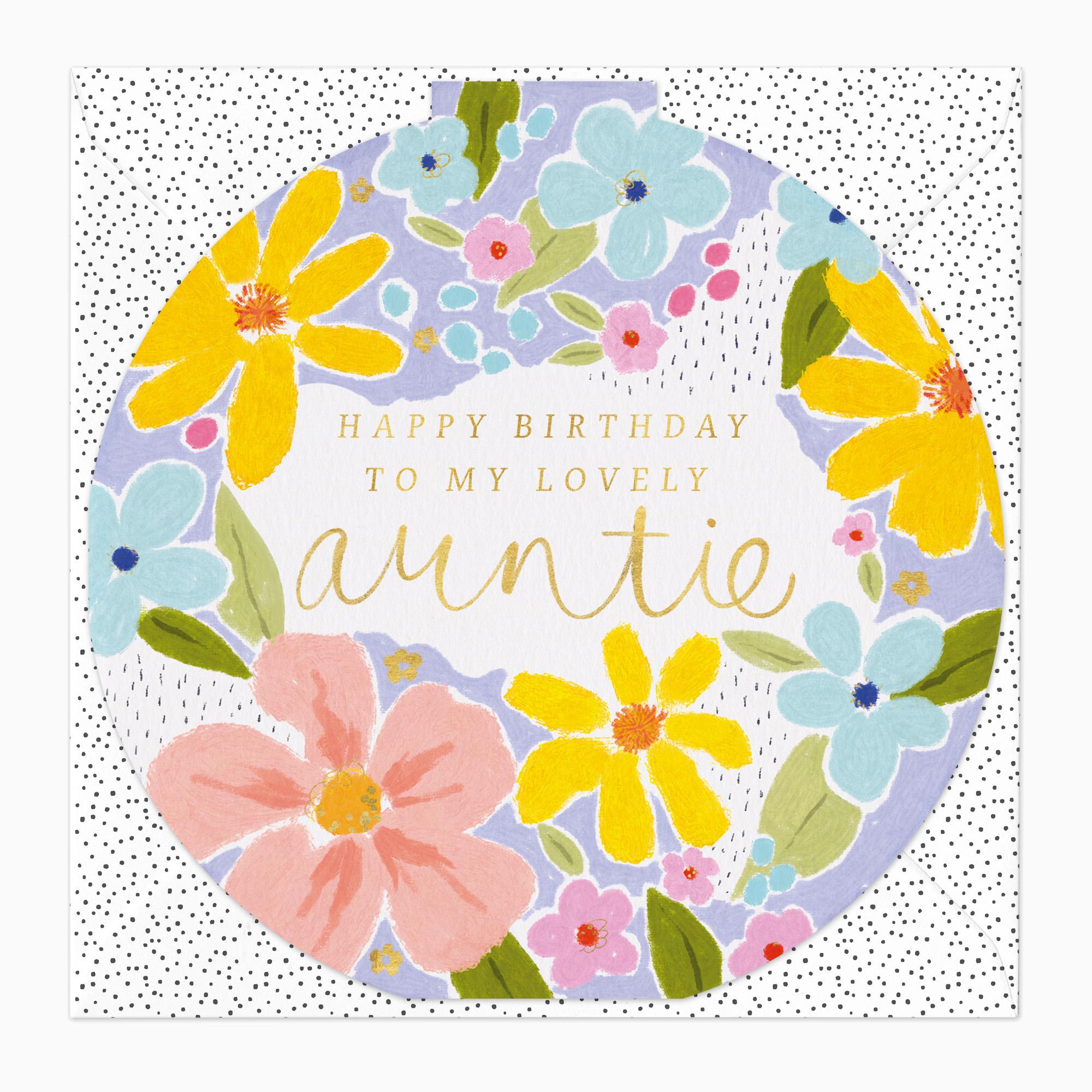 Greeting Card-G357 - Lovely Auntie Bauble Birthday Card-Whistlefish