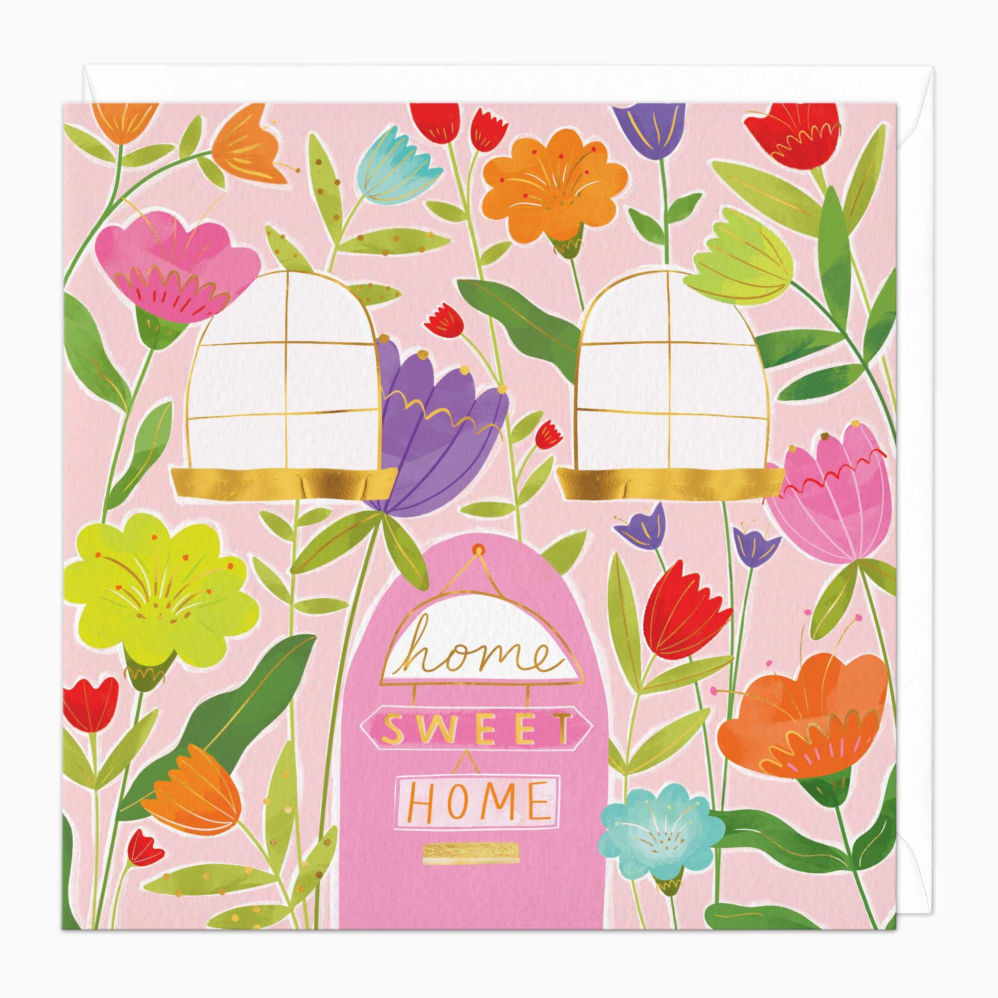 Greeting Card-G363 - Modern Floral New Home Card-Whistlefish