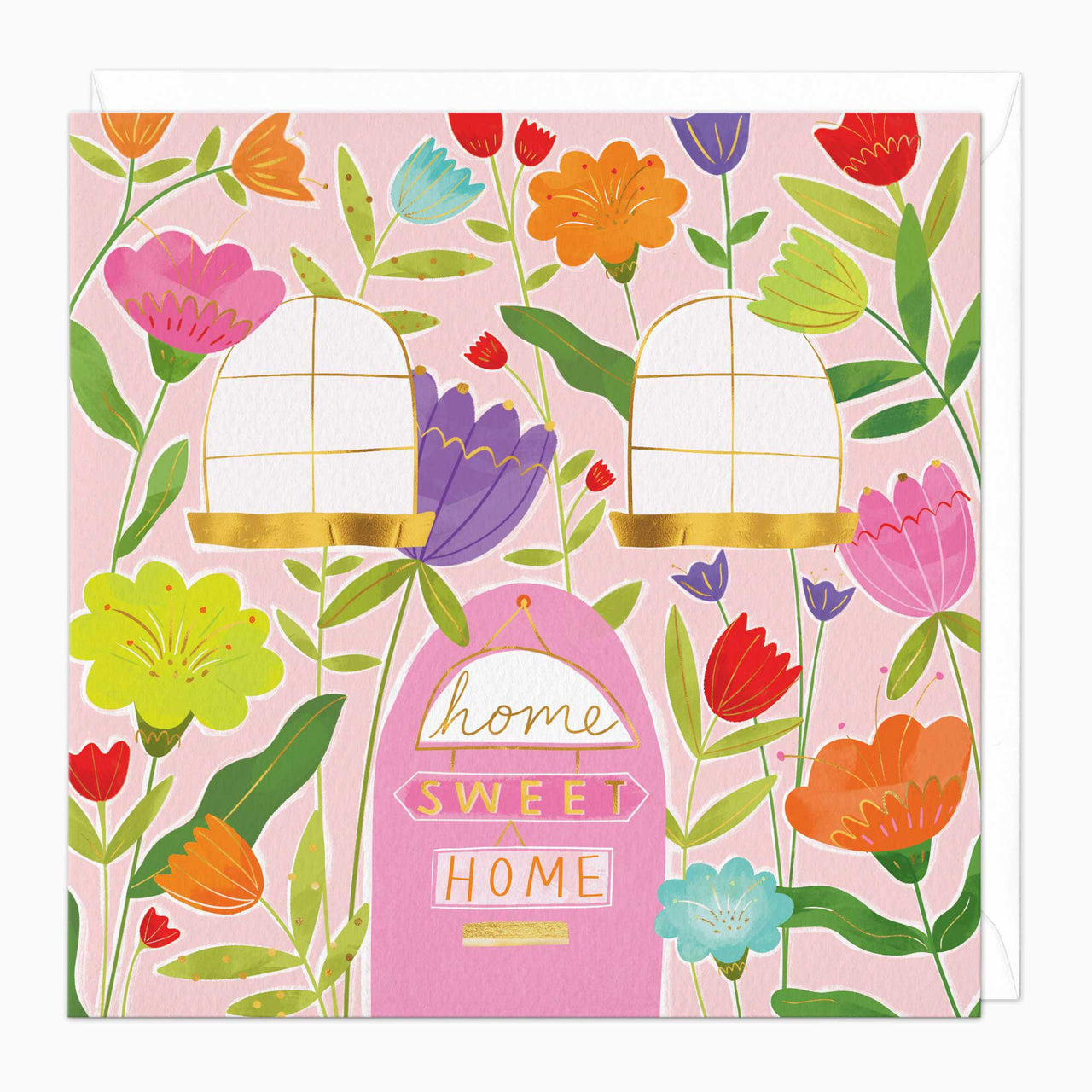 Greeting Card-G363 - Modern Floral New Home Card-Whistlefish