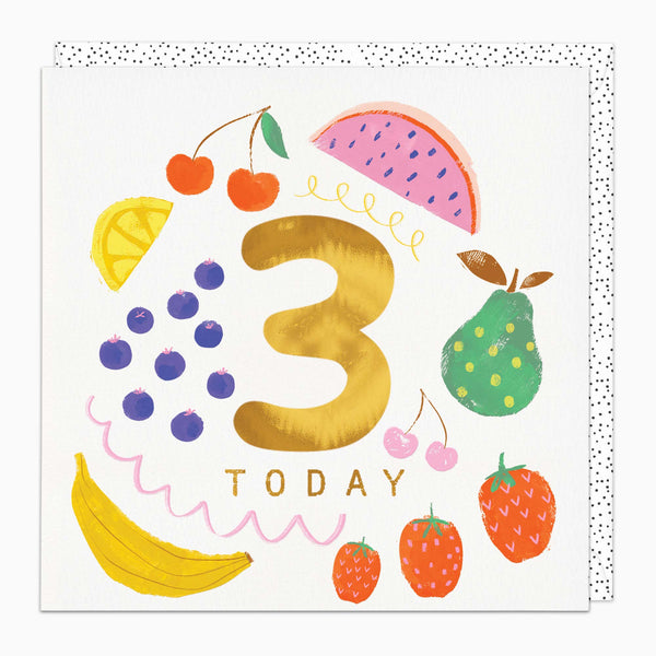 Greeting Card-G368 - Little Joy 3rd Birthday Card-Whistlefish