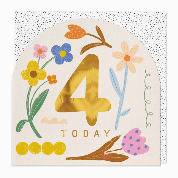 Greeting Card-G369 - Little Joy 4th Birthday Card-Whistlefish