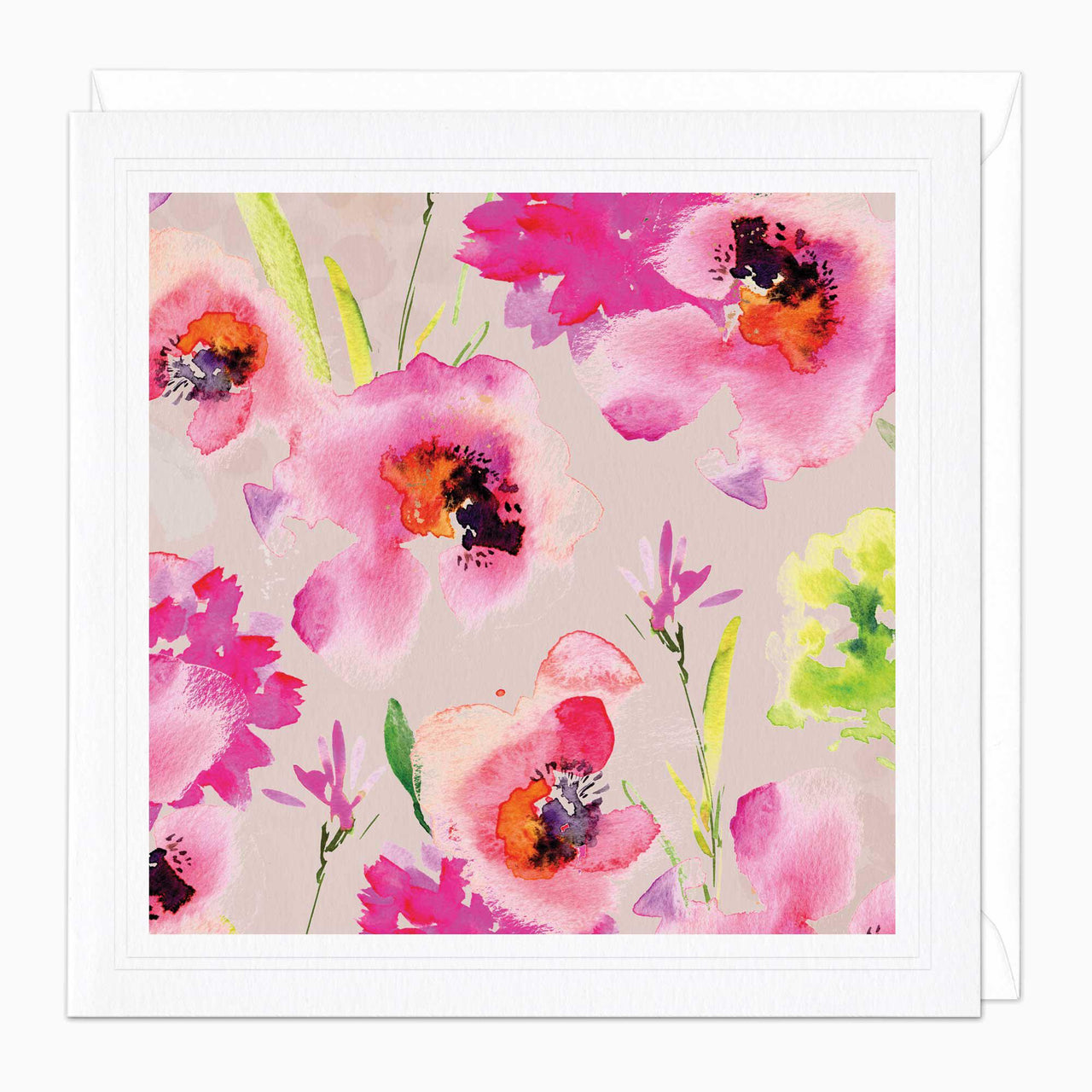 Greeting Card-G377 - Orange Poppy Art Card-Whistlefish