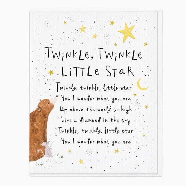 Greeting Card-G384 - Twinkle Twinkle Nursery Card-Whistlefish