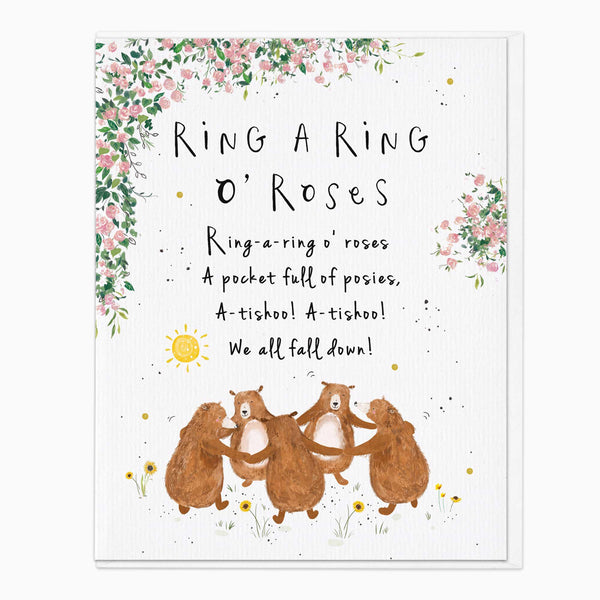 Greeting Card-G385 - Ring O Roses Nursery Card-Whistlefish