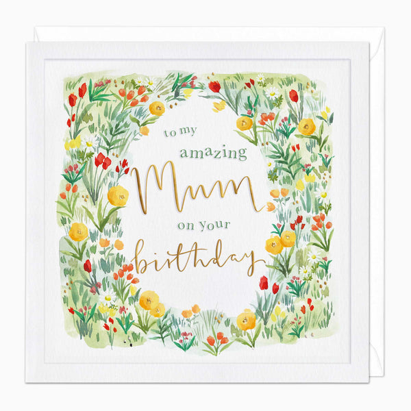 Greeting Card-G392 - Watercolour Garden Birthday Card-Whistlefish