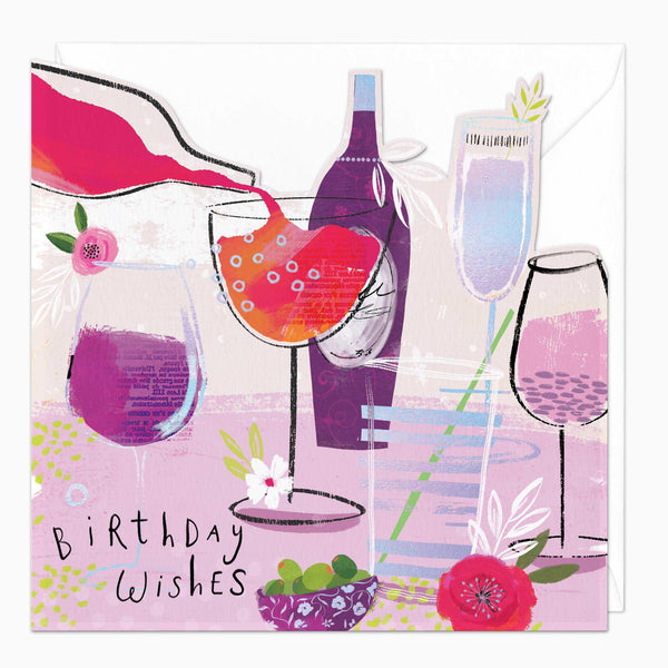Greeting Card-G402 - Sparkly Cheers Birthday Card-Whistlefish
