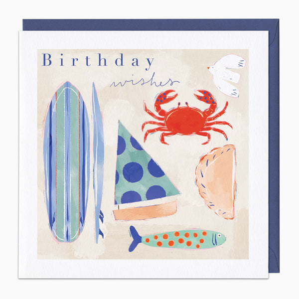 Greeting Card-G425 - Cornish Icons Birthday Card-Whistlefish