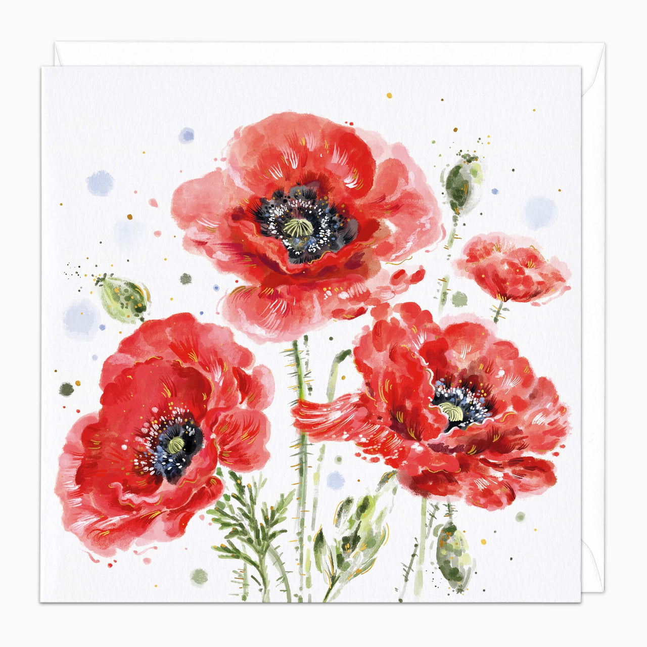 Greeting Card-G433 - Poppies in Bloom Art Card-Whistlefish