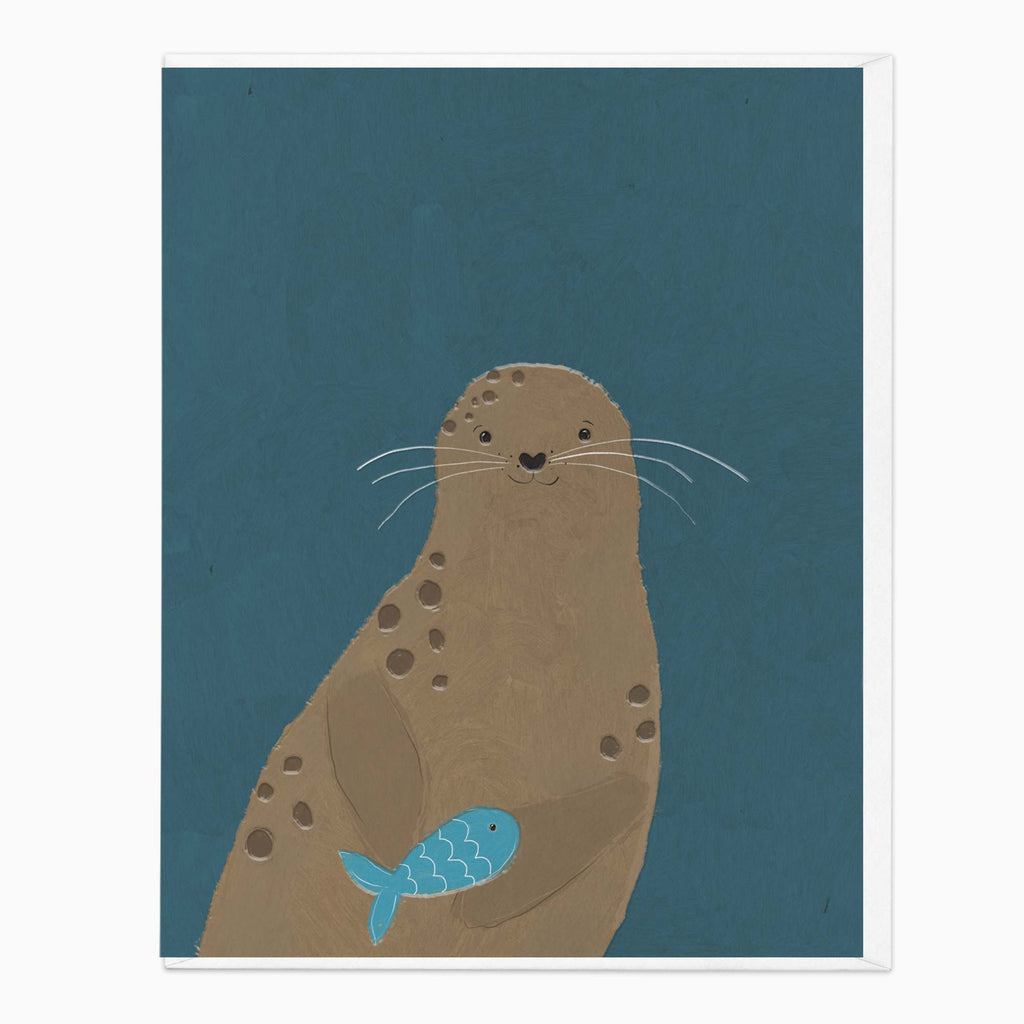 Greeting Card-G441 - Woodland Wonders Seal Art Card-Whistlefish