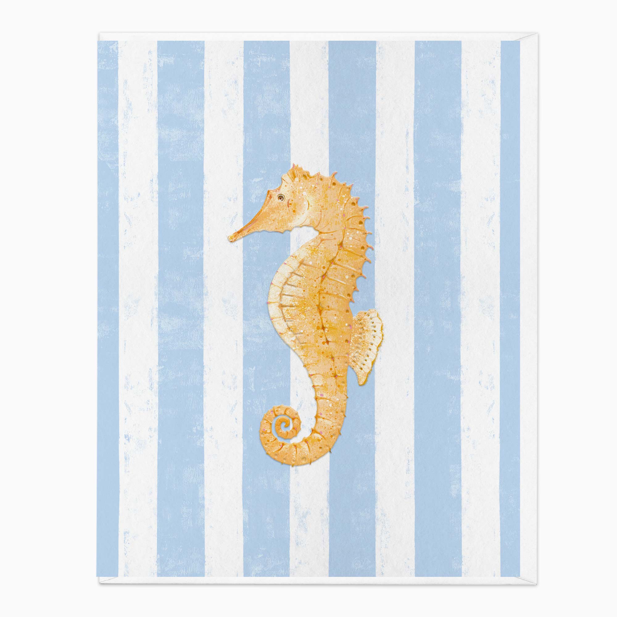 Greeting Card-G445 - Beach House Sea Horse Art Card-Whistlefish
