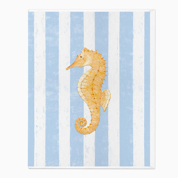 Greeting Card-G445 - Beach House Sea Horse Art Card-Whistlefish
