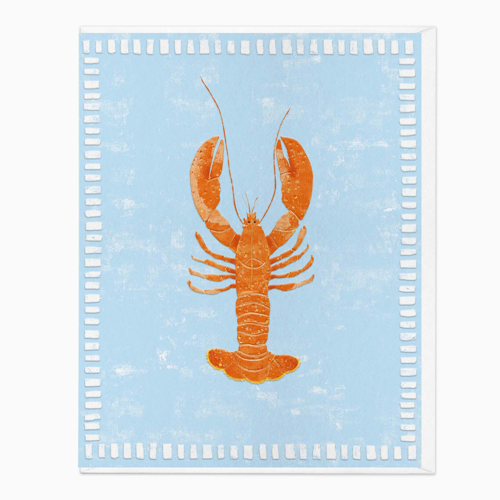 Greeting Card-G446 - Beach House Lobster Art Card-Whistlefish