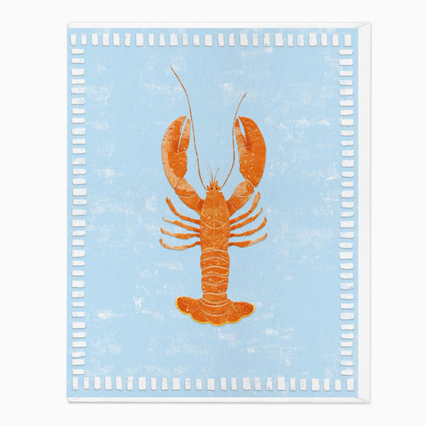 Greeting Card-G446 - Beach House Lobster Art Card-Whistlefish