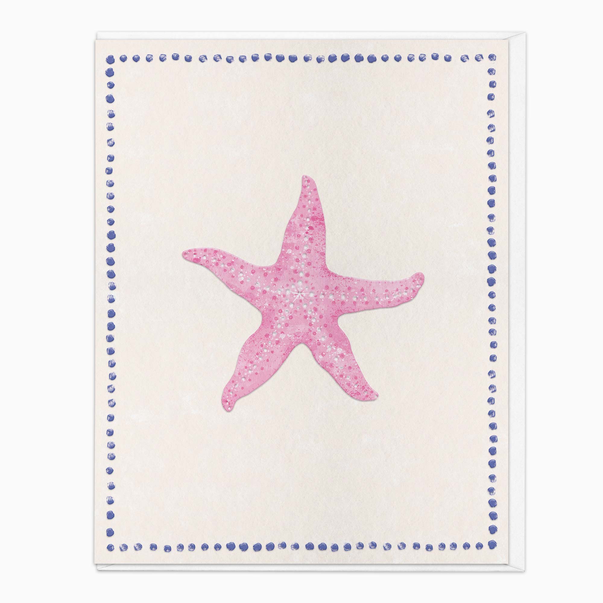 Greeting Card-G447 - Beach House Starfish Art Card-Whistlefish