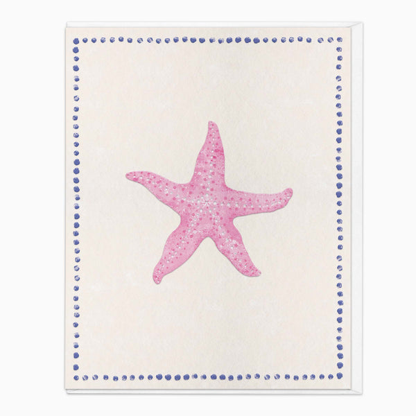 Greeting Card-G447 - Beach House Starfish Art Card-Whistlefish