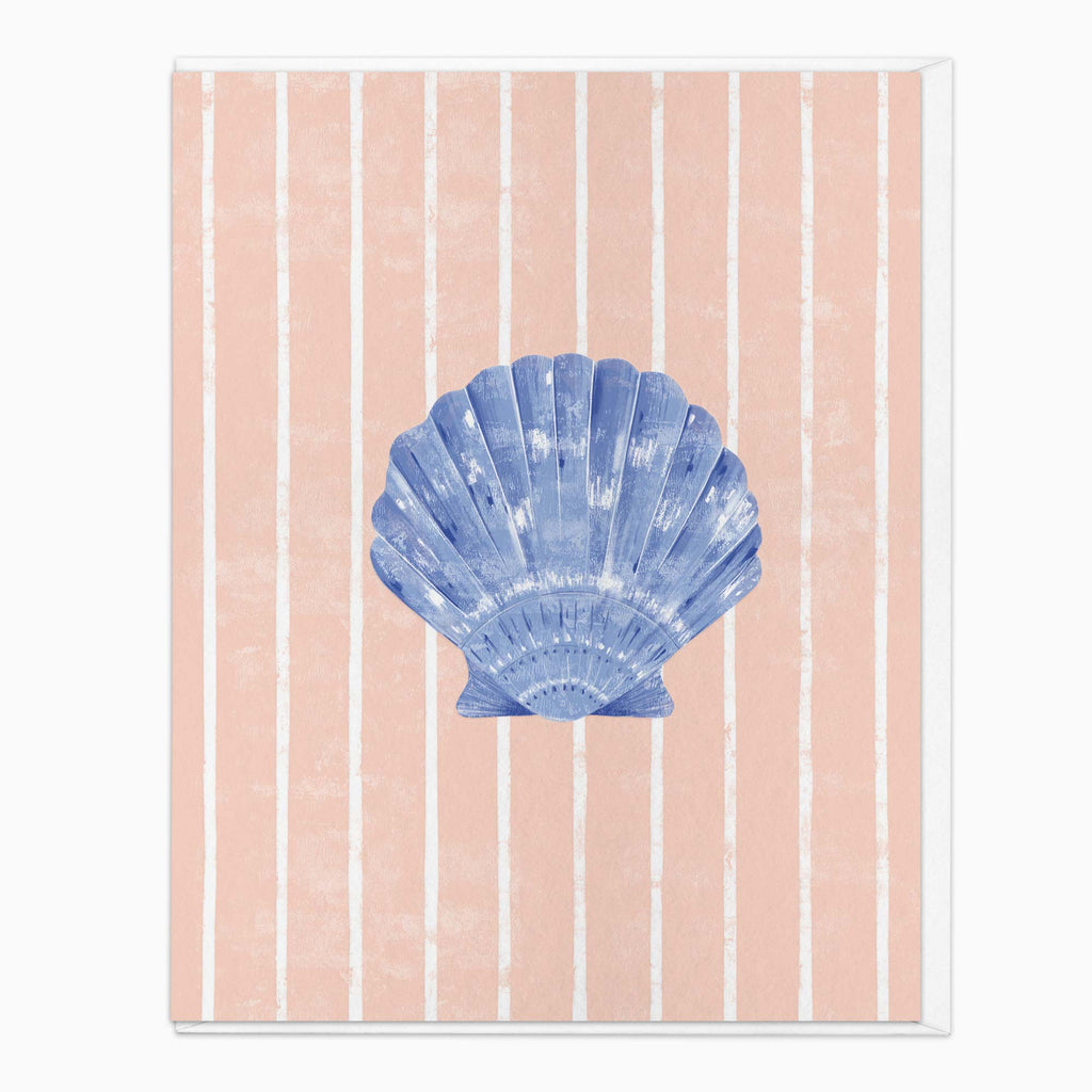 Greeting Card-G448 - Beach House Shell Art Card-Whistlefish
