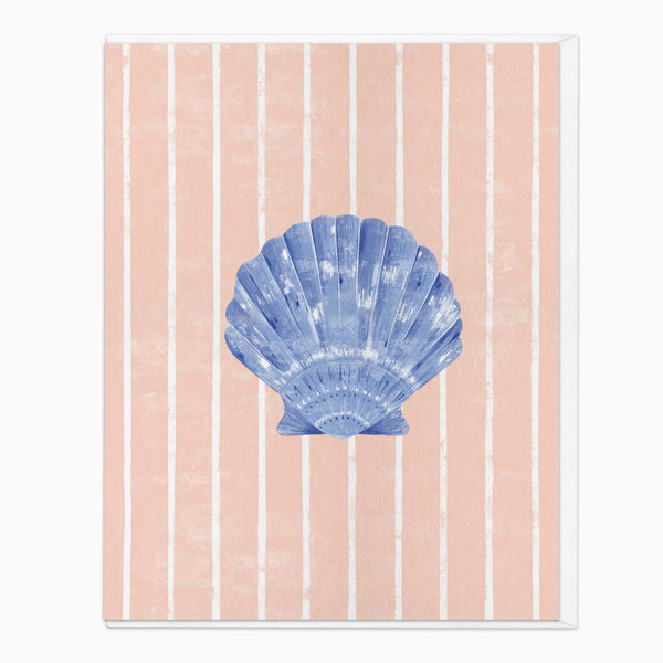 Greeting Card-G448 - Beach House Shell Art Card-Whistlefish